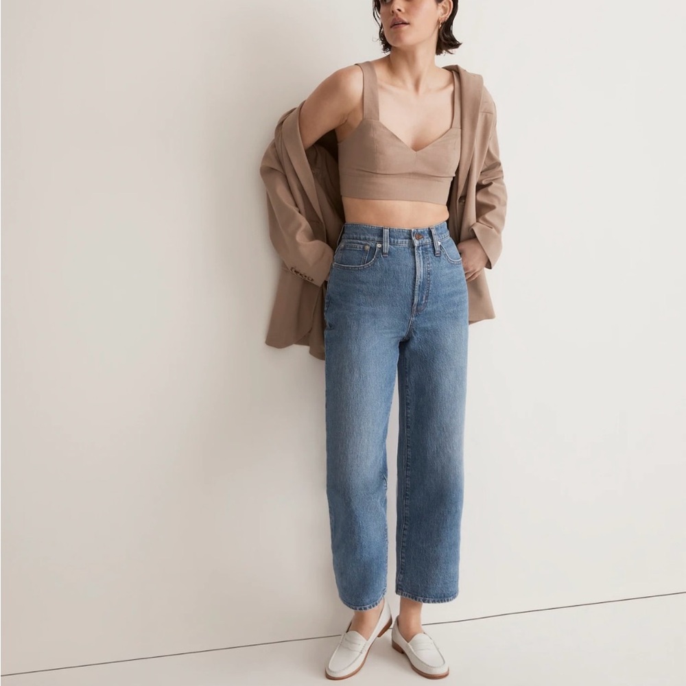 Madewell The Perfect Vintage Wide-Leg Crop Jean in Cresslow wash, size 23